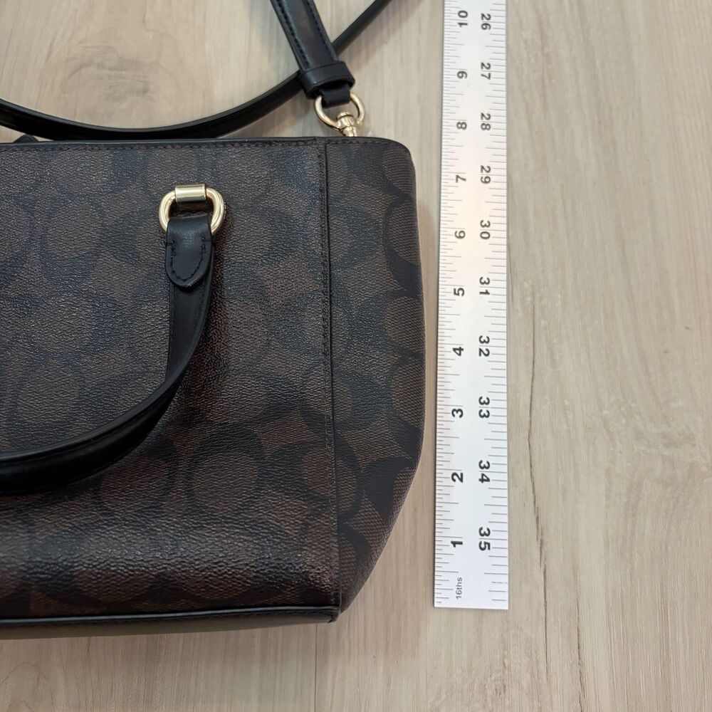 Coach Alice Small Satchel Black Brown Leather Crossbody Purse Gold Hardware - Picture 10 of 11